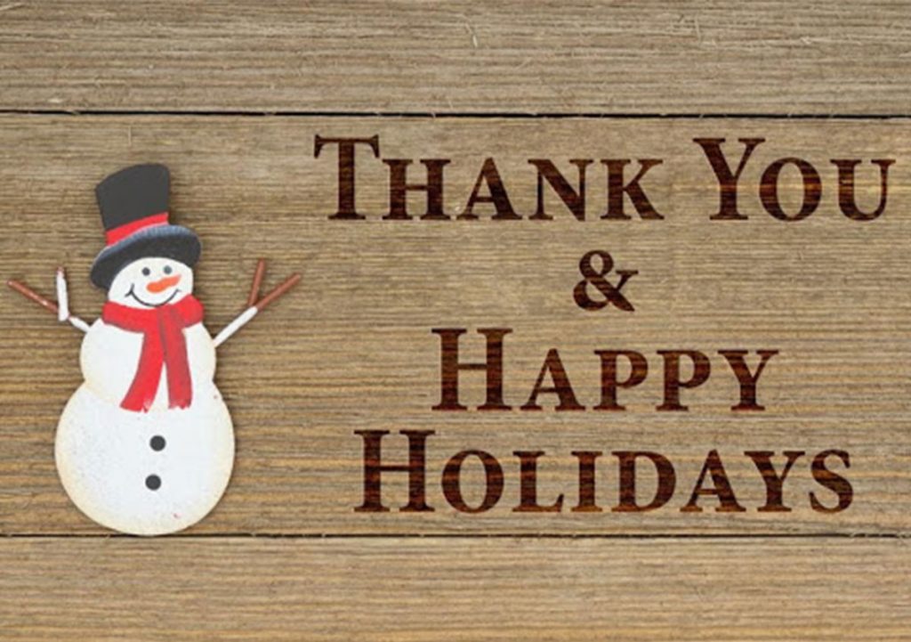 Thank you and happy holiday